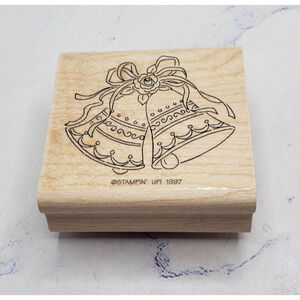 Stampin' Up Wedding Bells 1997 Crafting Wood Mounted Rubber Stamp